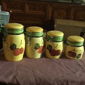 4 piece ceramic canister set